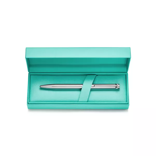Ballpoint Pen in Sterling Silver with a Tiffany Blue® Band