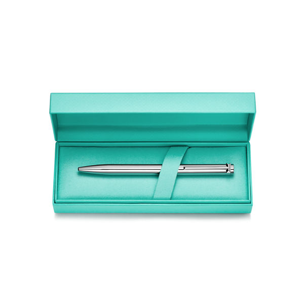 Tiffany T:Kugelschreiber in Sterlingsilber mit einem Streifen in Tiffany Blue®