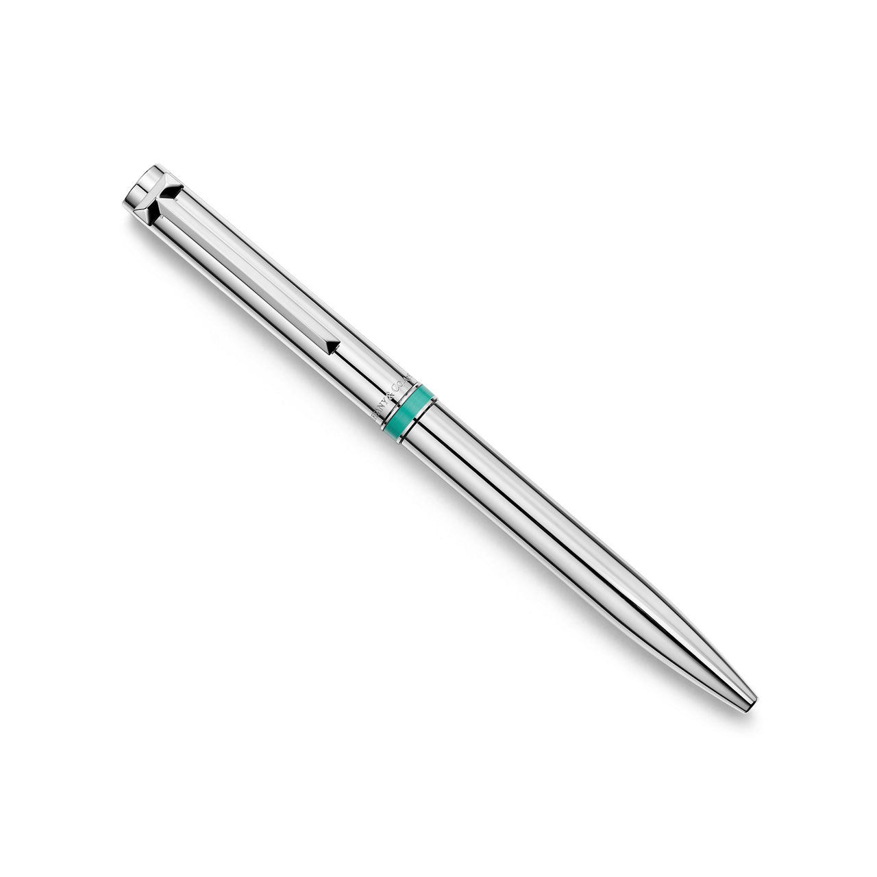 Tiffany T:Ballpoint Pen in Sterling Silver with a Tiffany Blue® Band image number 0