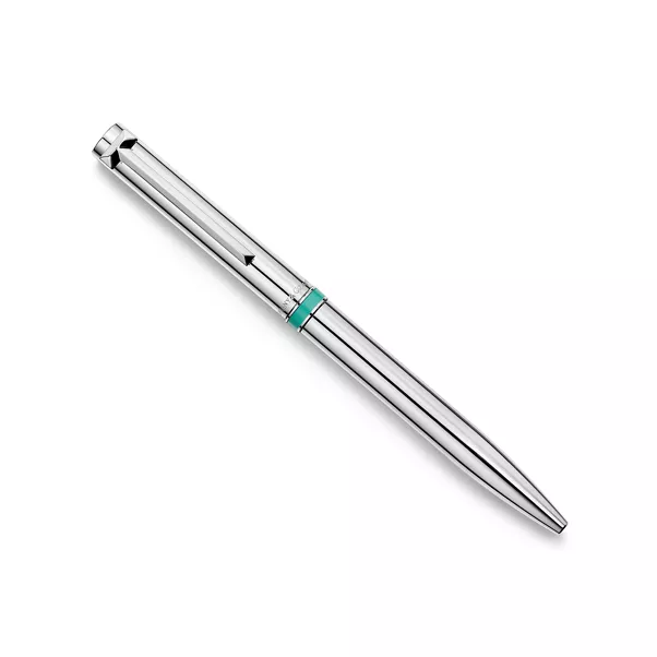 Ballpoint Pen in Sterling Silver with a Tiffany Blue® Band