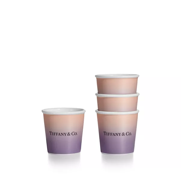 Tiffany Espresso Cups in Infinity Morganite Bone China, Set of Four