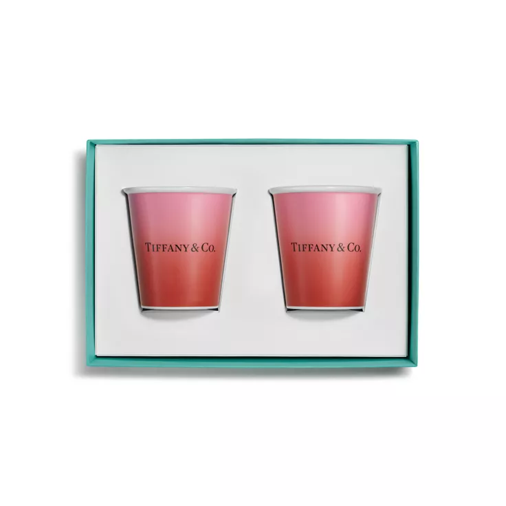 Tiffany Cups:Tiffany Coffee Cups in Infinity Ruby Bone China, Set of Two, 2