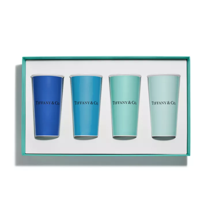 Tiffany Cups:Tiffany Large Coffee Cups in Bone China, Set of Four, 2