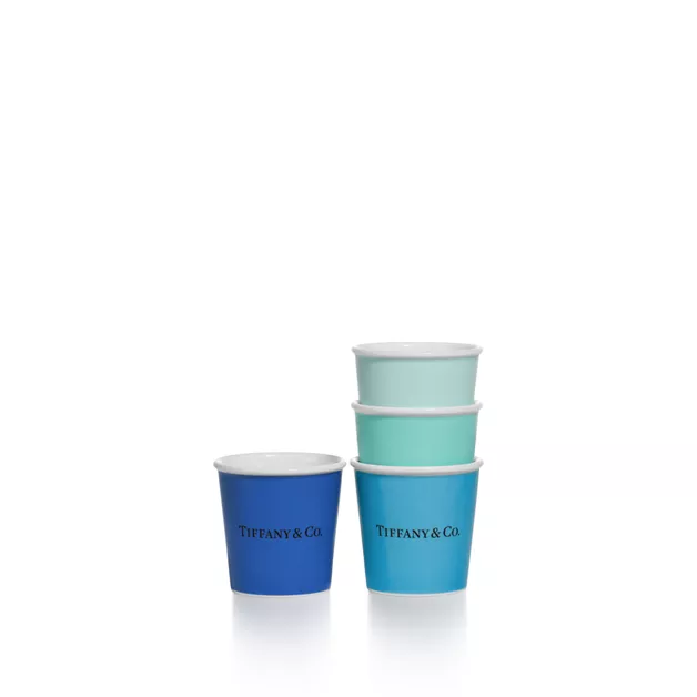 Tiffany Cups:Vasos de café expreso Tiffany de porcelana, juego de cuatro imagen número 0