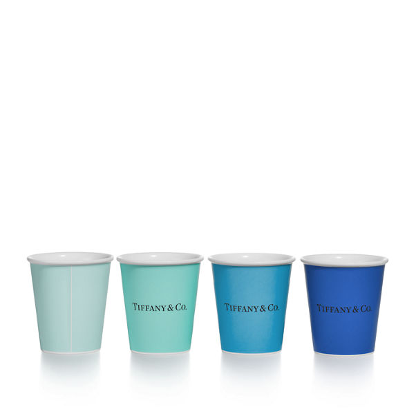 Tiffany Cups:Tiffany Kaffeebecher aus Porzellan, 4er-Set