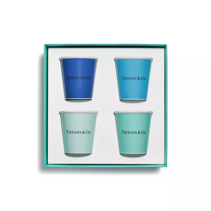Collezione Tiffany Cups:Tazze da caffè Tiffany in porcellana fine, set di quattro, 2