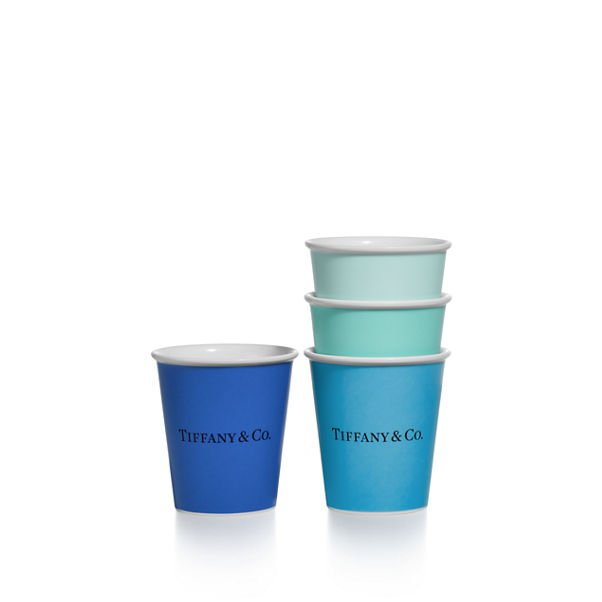 Tiffany Cups:Tiffany Kaffeebecher aus Porzellan, 4er-Set