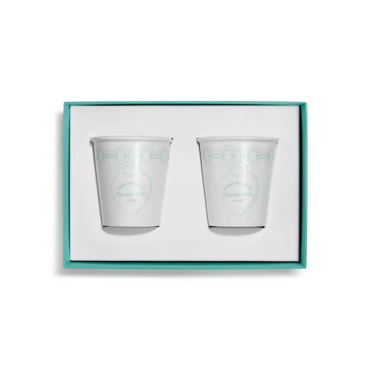 Return to Tiffany®:Etched Coffee Cups in Bone China, Set of Two, 2