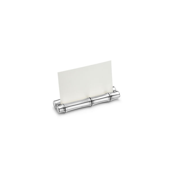 Bamboo:Place Card Holder in Sterling Silver