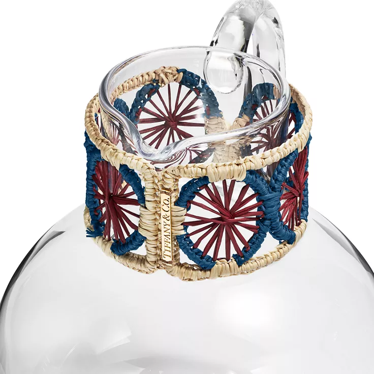 Tiffany Batik:Refresher Set in Crystal Glass and Multicolored Raffia, 1
