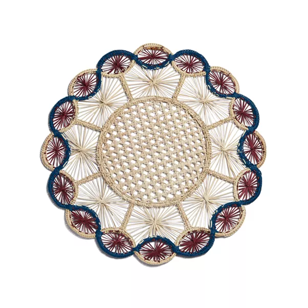 Place Mat in Multicolored Raffia