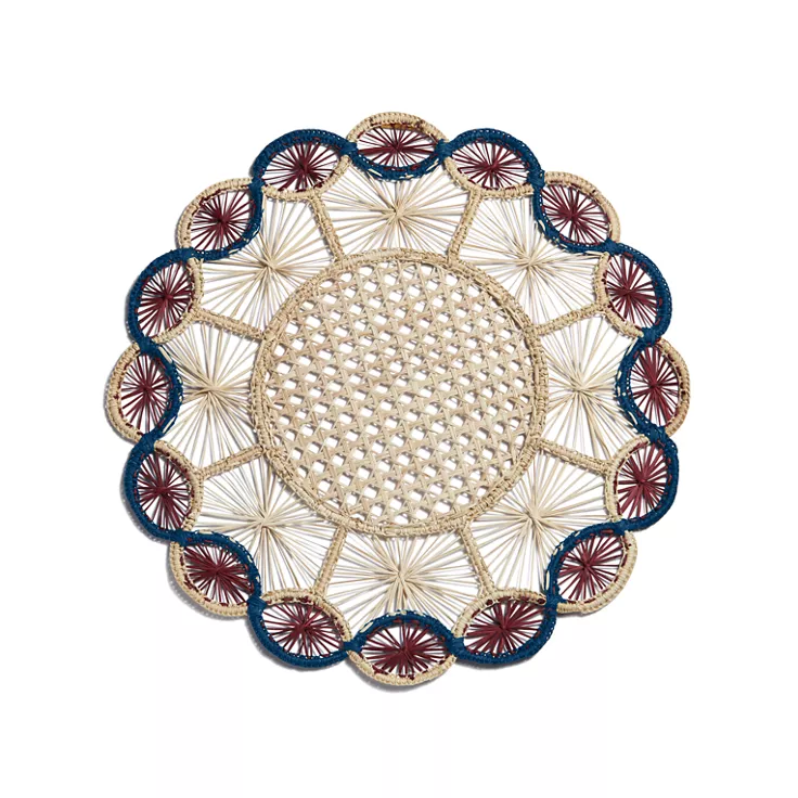 Tiffany Batik:Place Mat in Multicolored Raffia, 1