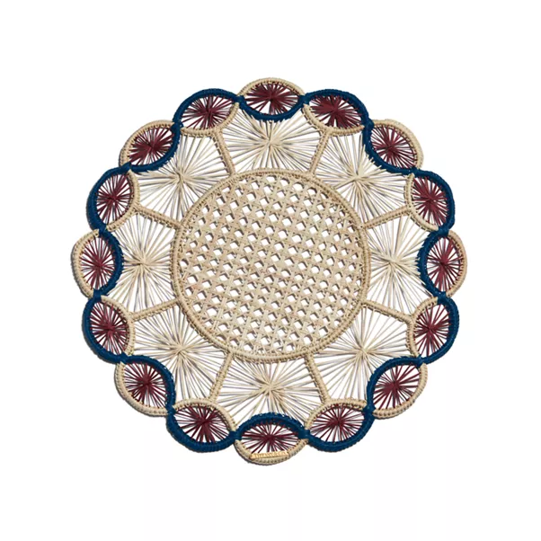 Place Mat in Multicolored Raffia