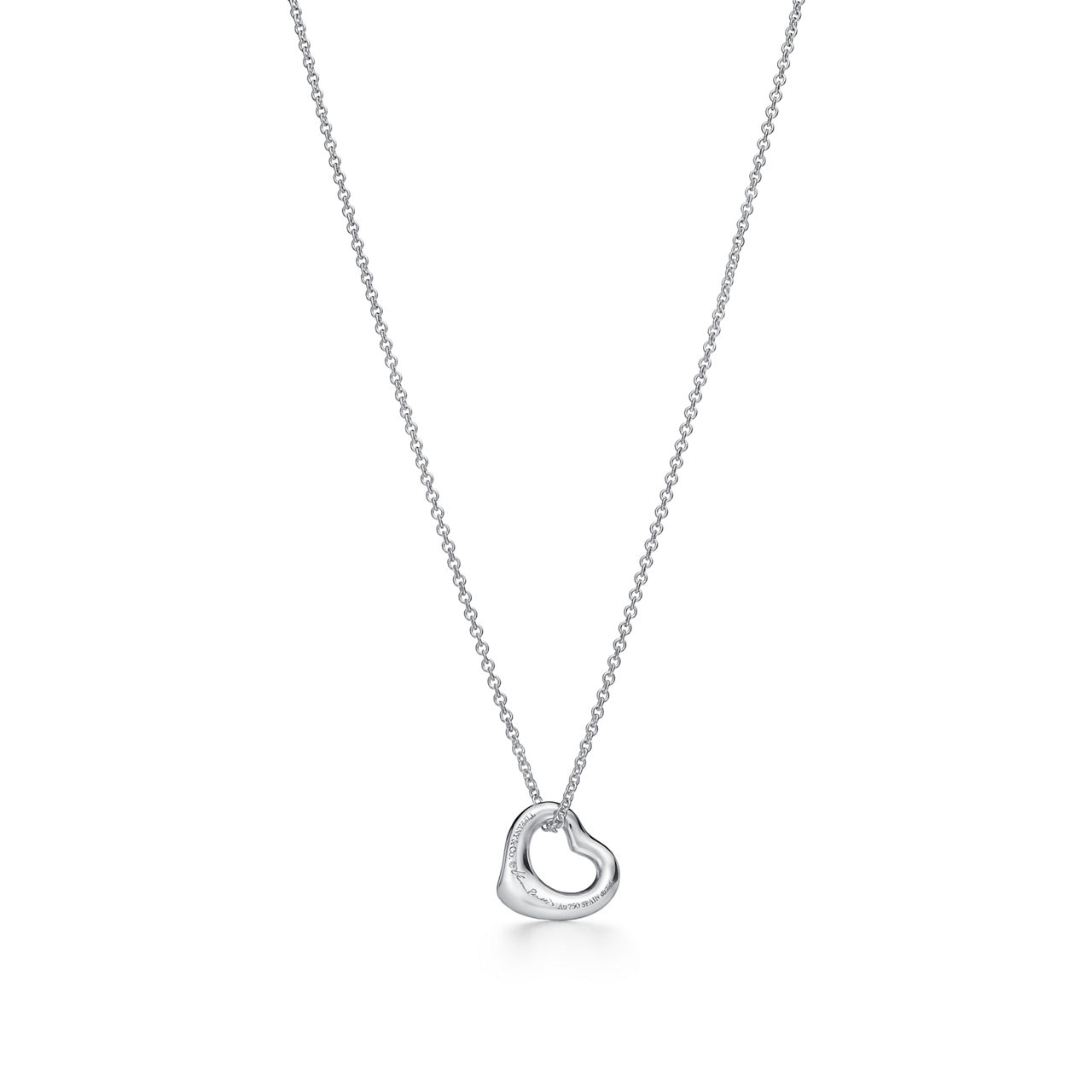 Elsa Peretti®:Open Heart Pendant in Platinum with Diamonds image number 2