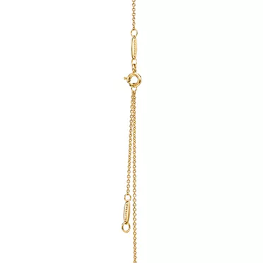 Elsa Peretti®:Open Heart Pendant in Yellow Gold with Diamonds, 3