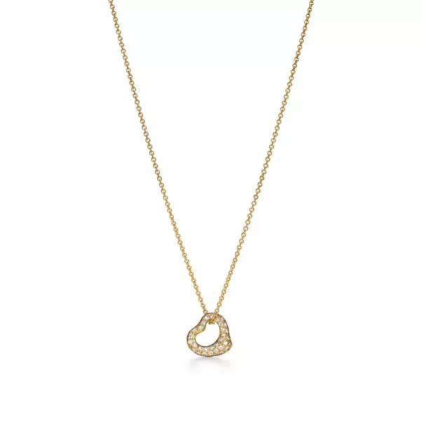 Pendentif Open Heart en or jaune 18 carats et diamants