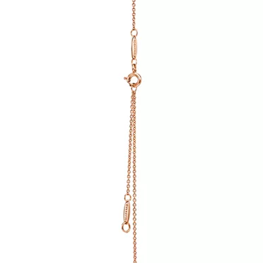 Elsa Peretti®:Open Heart Pendant in Rose Gold with Diamonds, 3