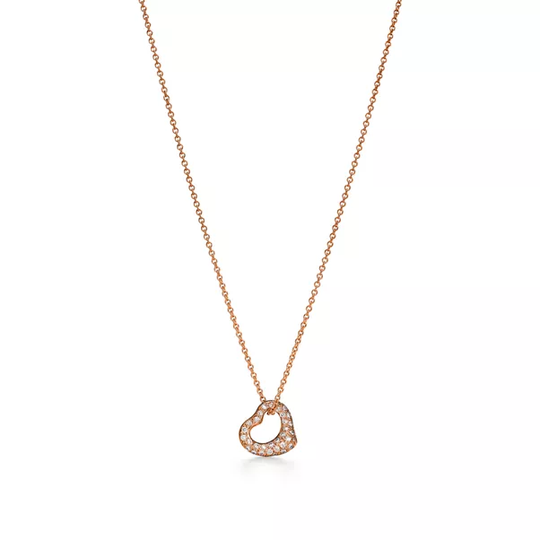 Pendentif Open Heart en or rose et diamants