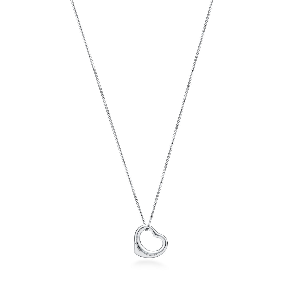 Elsa Peretti®:Open Heart Pendant in Platinum with Diamonds image number 2