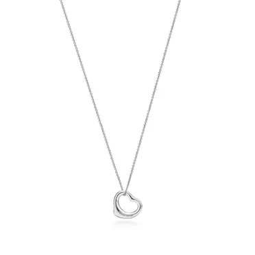 Elsa Peretti®:Open Heart Pendant in Platinum with Diamonds, 2