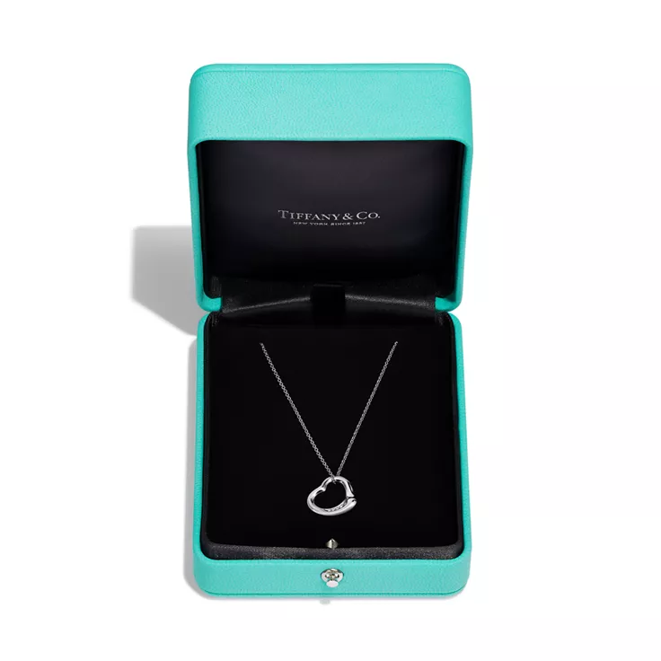 Elsa Peretti®:Open Heart Pendant in Platinum with Diamonds, 4