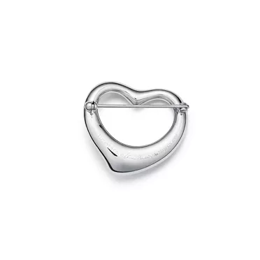 Collezione Elsa Peretti®:Spilla Open Heart in platino con pavé di diamanti, 3