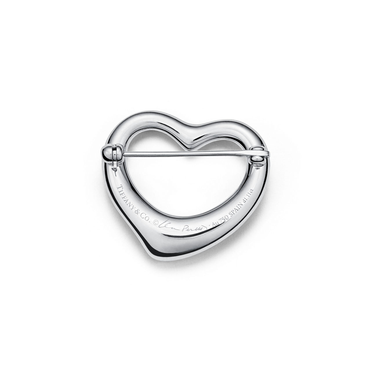 Elsa Peretti®:Open Heart Brooch in Platinum with Pavé Diamonds image number 3