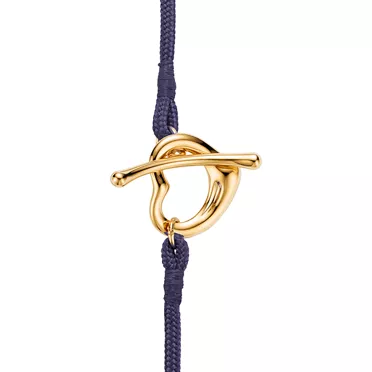 Elsa Peretti®:Open Heart Bracelet in Yellow Gold on a Purple Silk Cord, 3