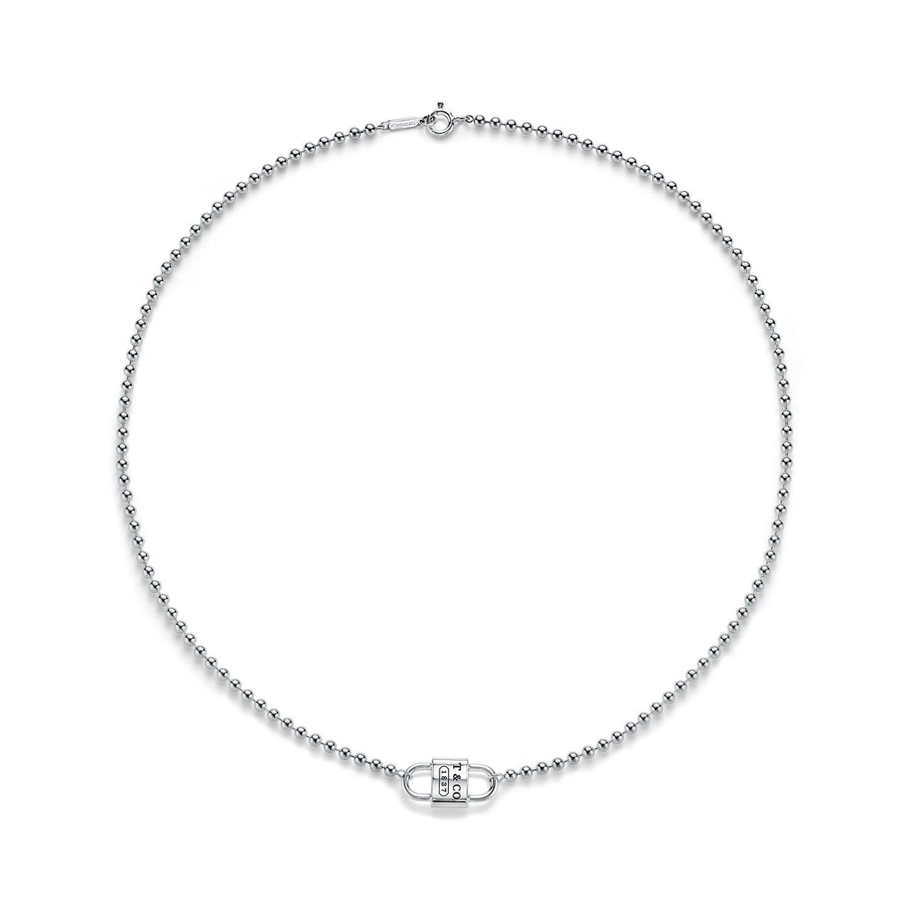 Tiffany 1837®:Small Double Lock Bead Necklace in Sterling Silver image number 3
