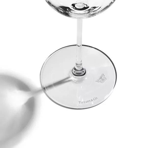 White Wine Glasses in Etched Glass, Set of Two