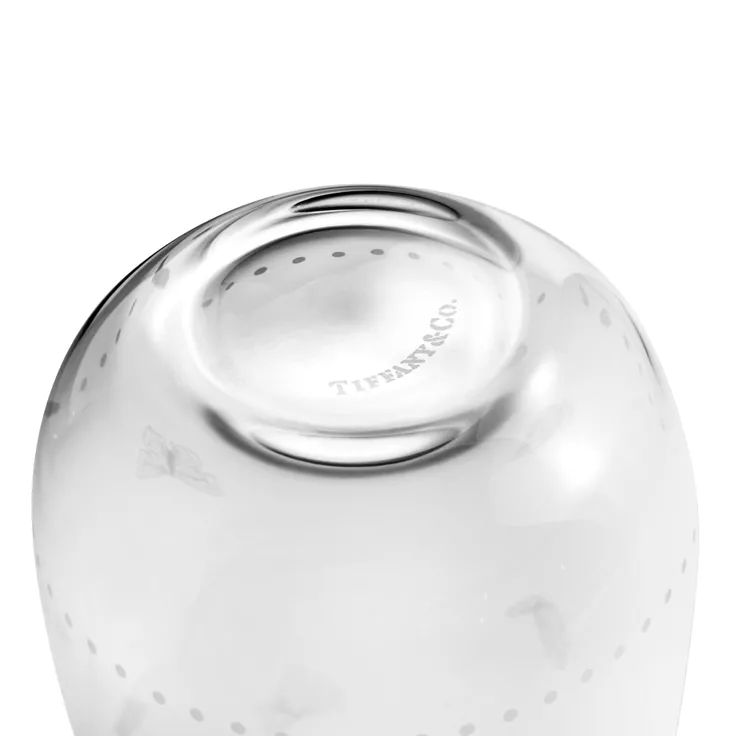 Tiffany Jardin:Stemless White Wine Glasses in Etched Glass, Set of Two, 1
