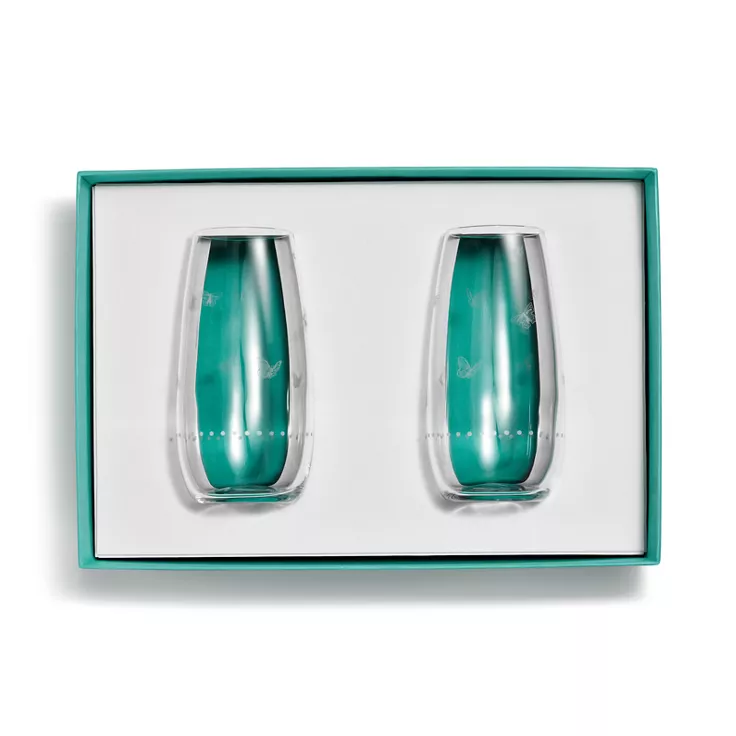 Tiffany Jardin:Stemless Coupe Glasses in Etched Glass, Set of Two, 2