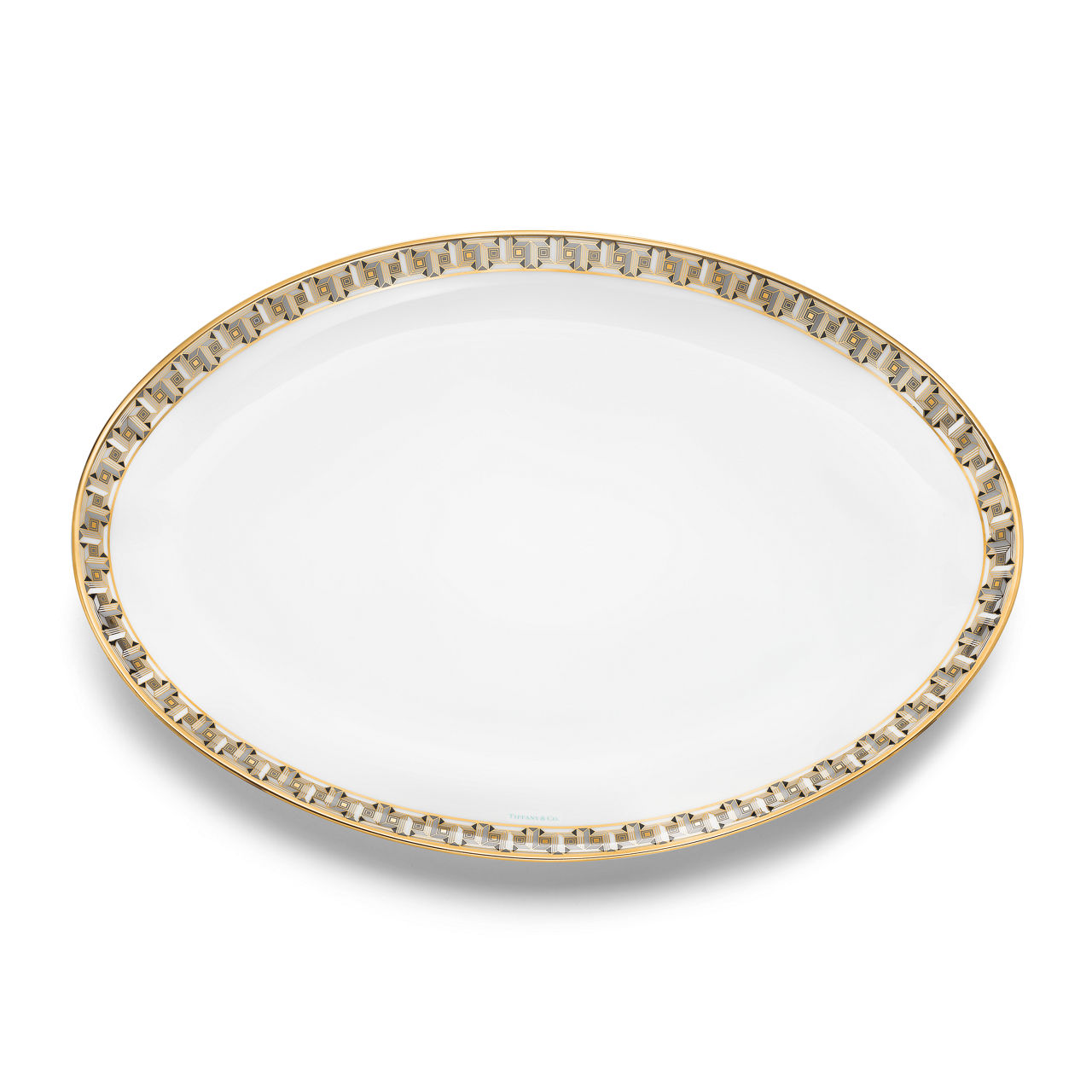 Tiffany T:True Serving Platter with a Hand-painted Gold Rim image number 0