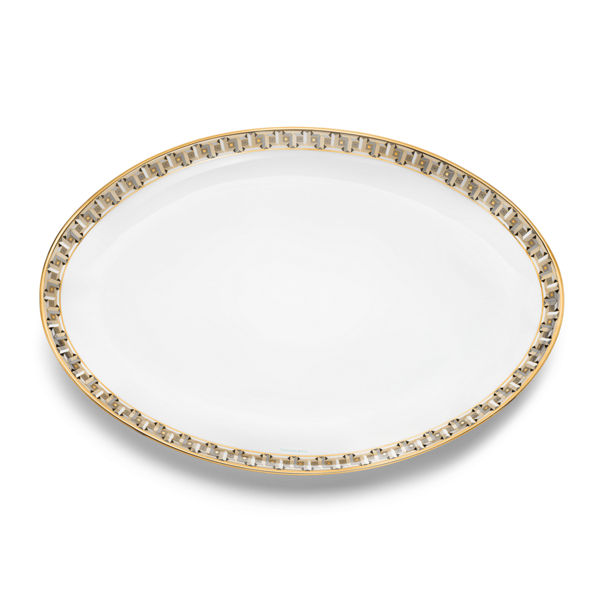 Tiffany T:True Serving Platter with a Hand-painted Gold Rim