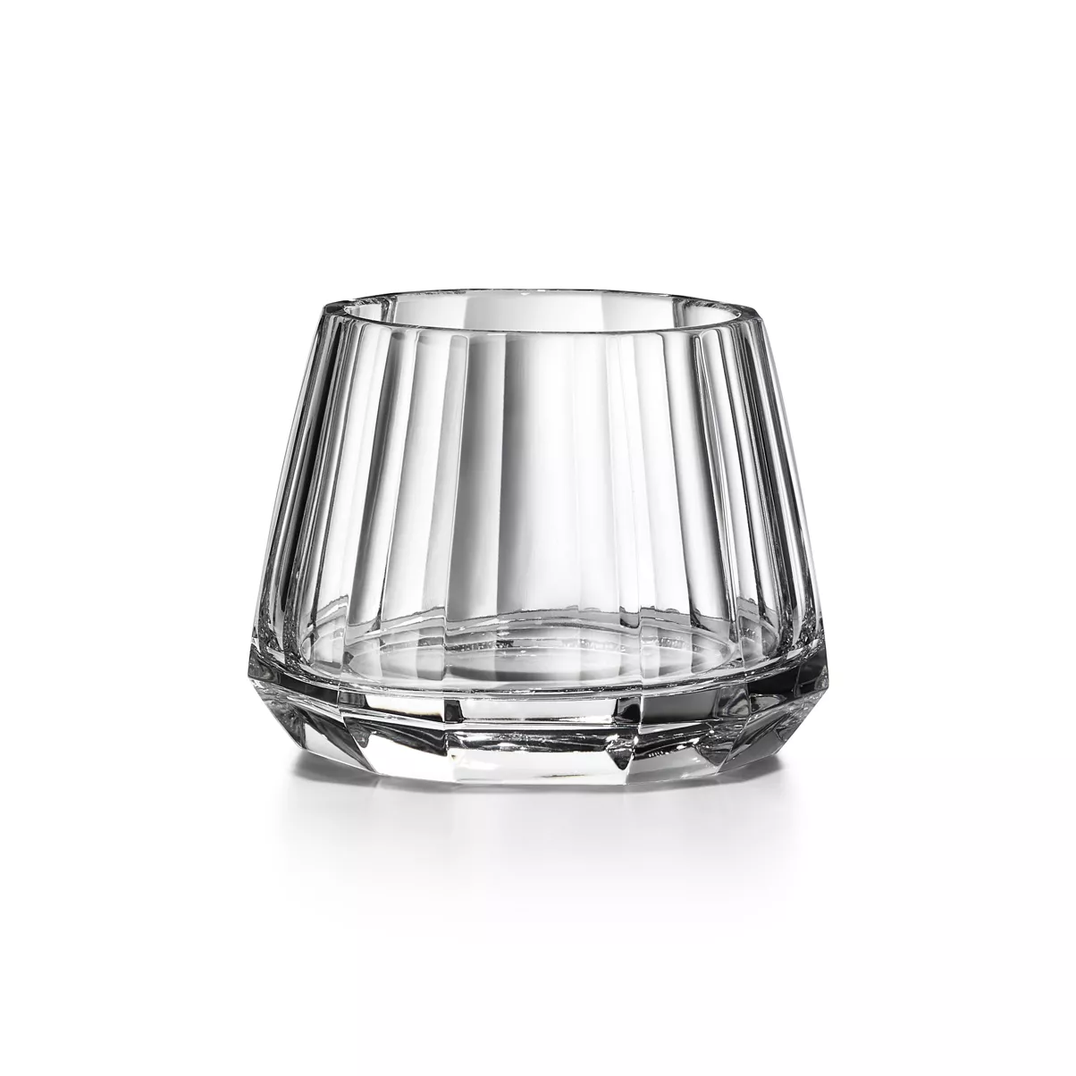 Breite konische Vase aus Bleikristallglas