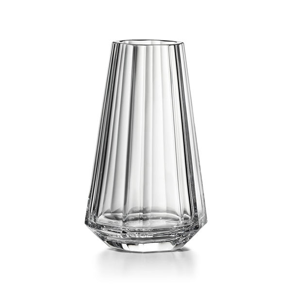 Tiffany Facets:Large Tapered Vase in Lead Crystal Glass