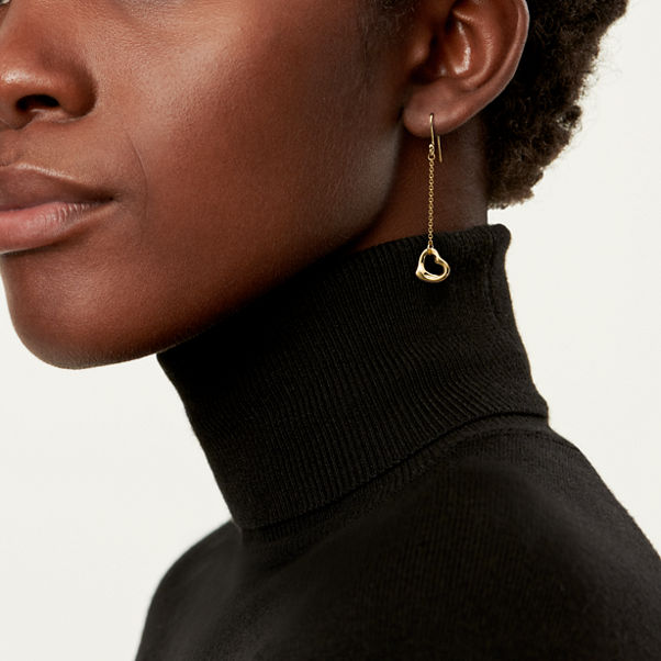 Elsa Peretti®:Open Heart Earrings in Yellow Gold