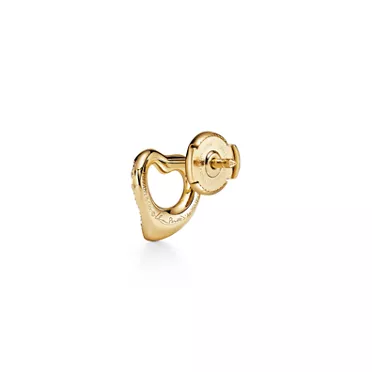 Elsa Peretti®:Open Heart Earrings in Yellow Gold with Pavé Diamonds, 3