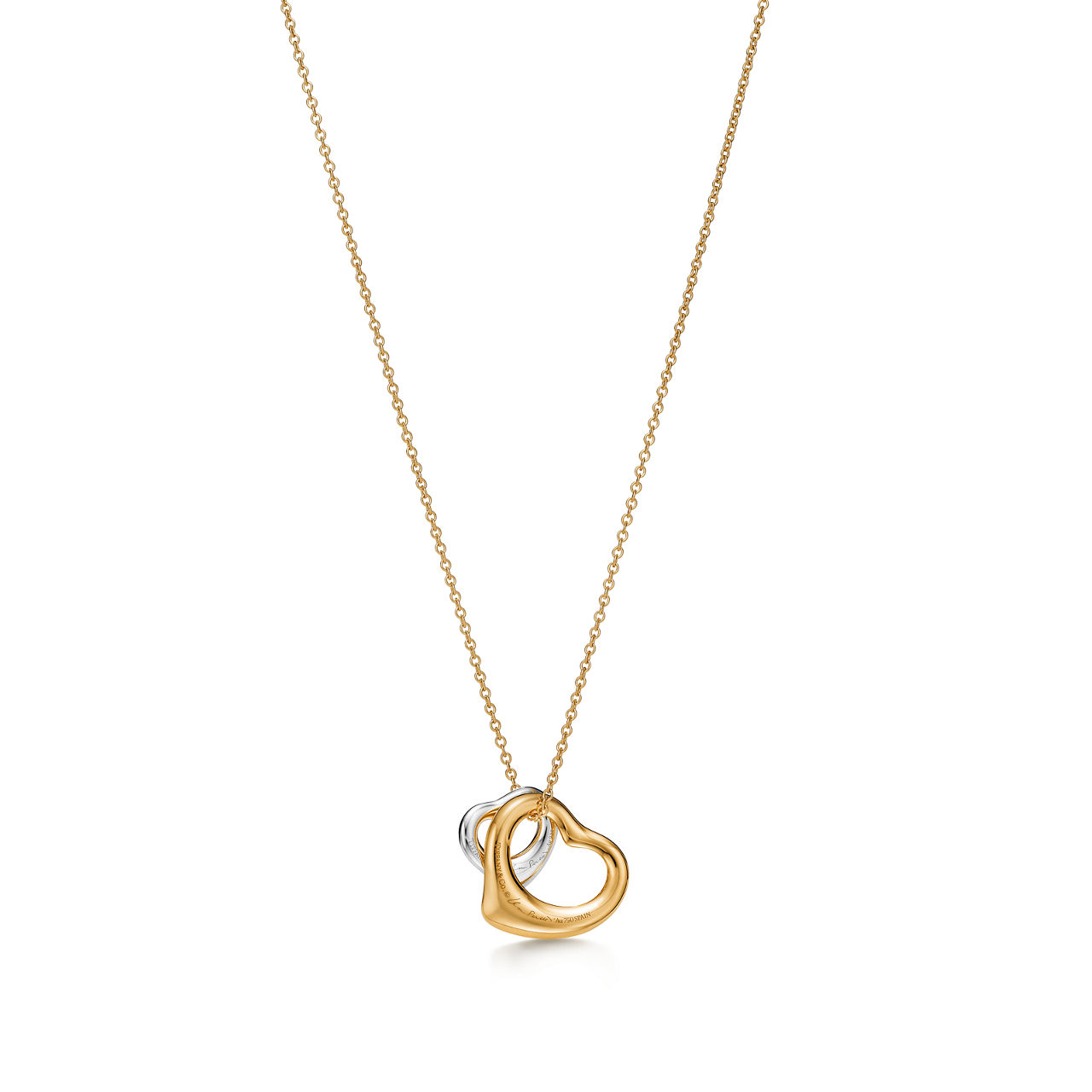 Elsa Peretti®:Open Heart Pendant in Yellow Gold and Sterling Silver image number 2