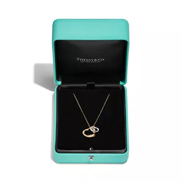 Elsa Peretti®:Open Heart Pendant in Yellow Gold and Sterling Silver, 3