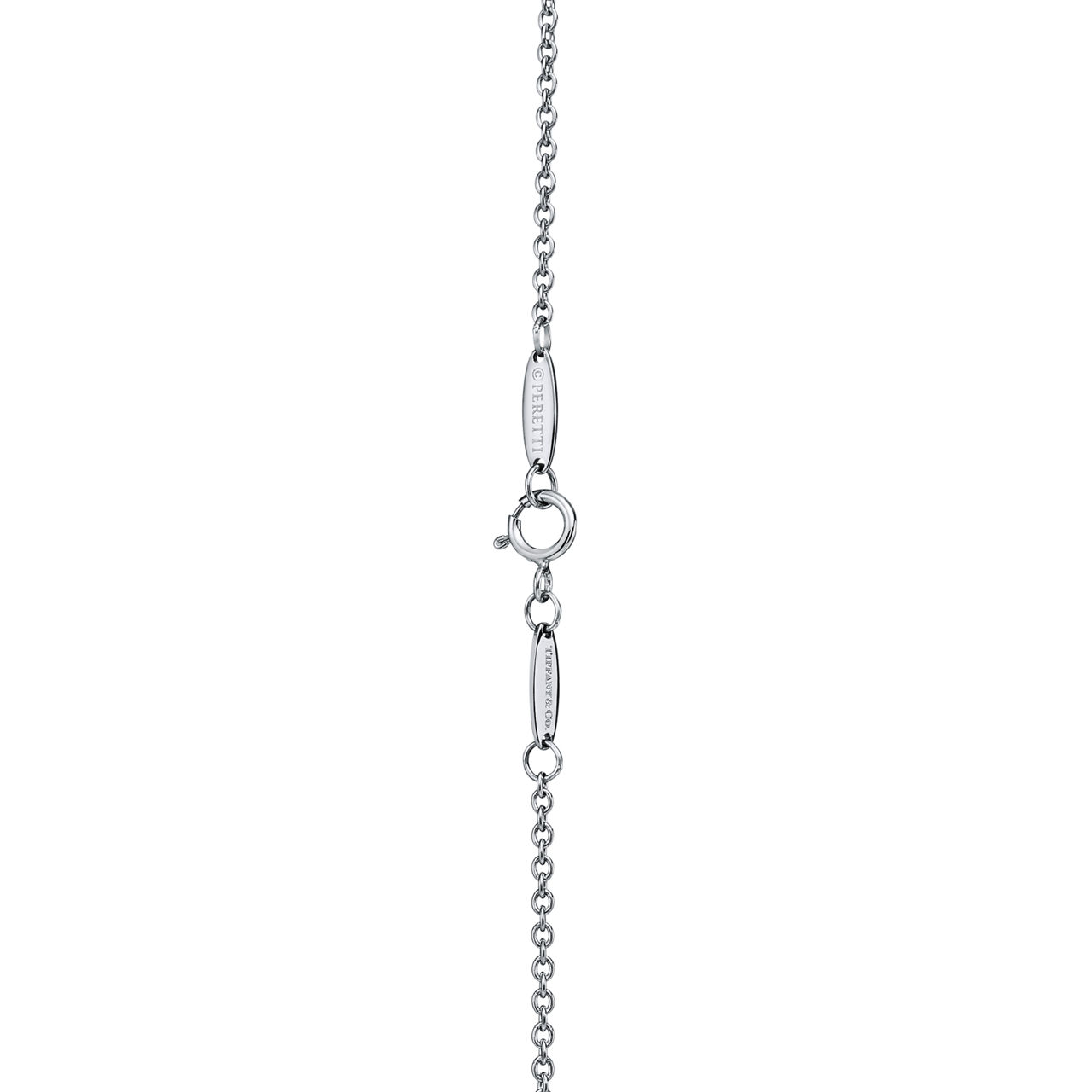 Elsa Peretti®:Open Heart Necklace in Platinum with Pavé Diamonds image number 3
