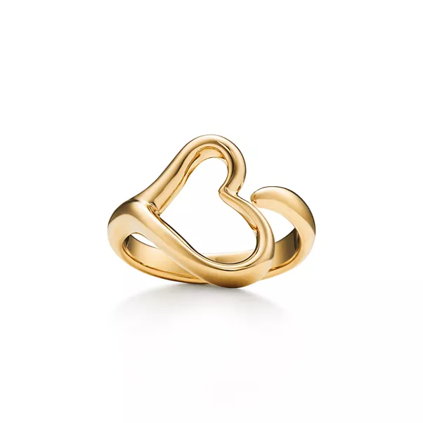 Open Heart Ring in Yellow Gold