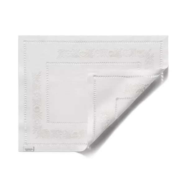 Place Mats Set of Four, in White Linen