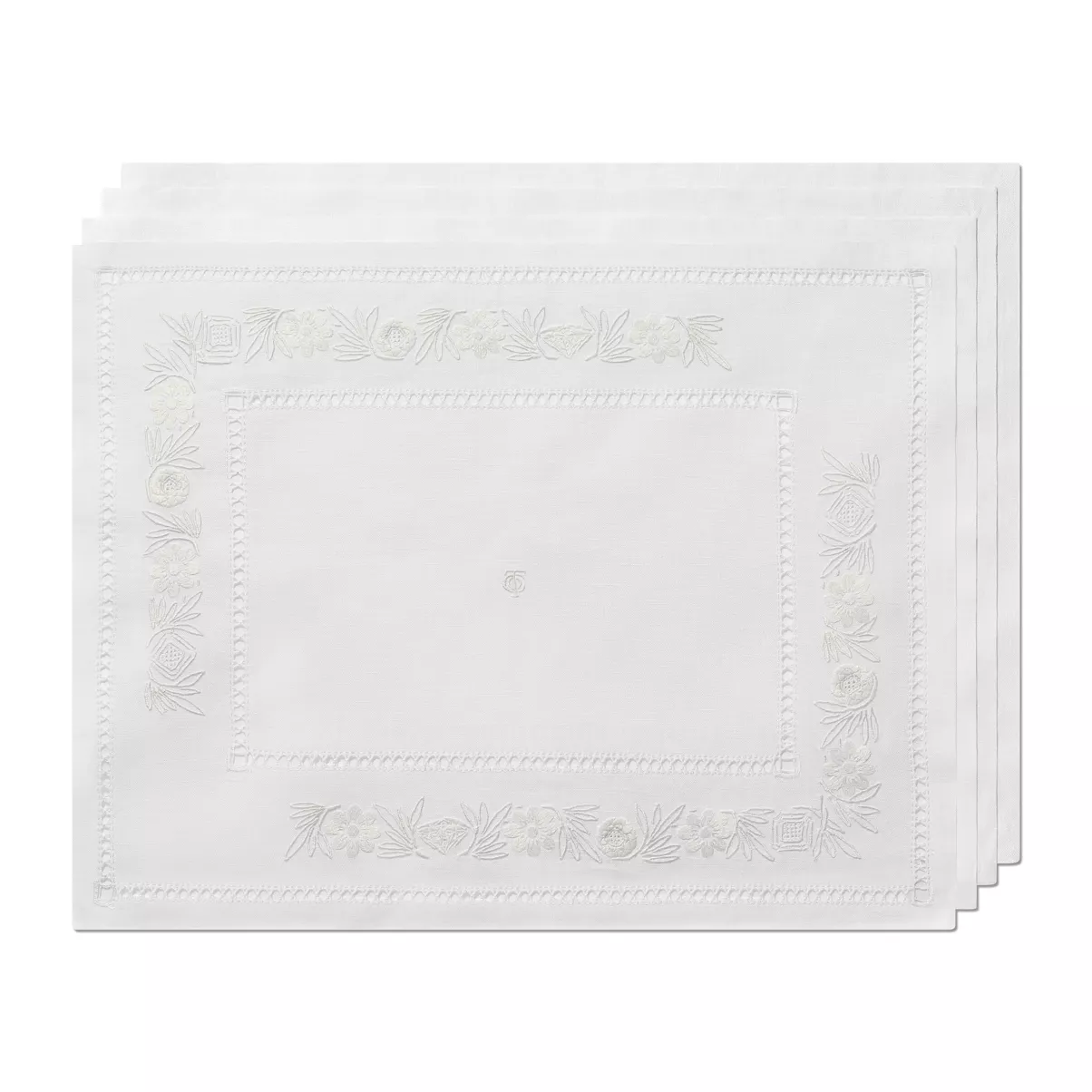 Place Mats Set of Four, in White Linen