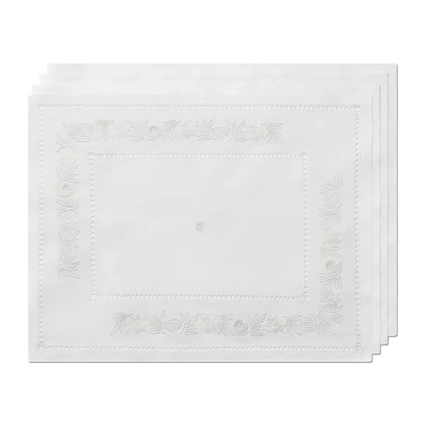 Place Mats Set of Four, in White Linen