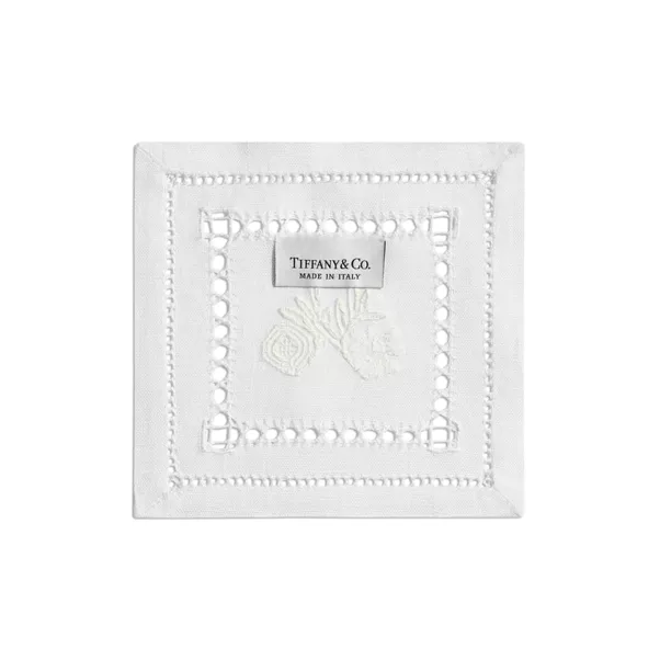 Coasters Set of Four, in White Linen