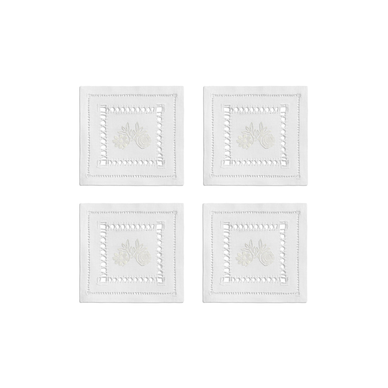 Tiffany Heritage:Coasters Set of Four, in White Linen image number 0