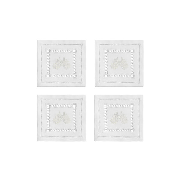 Tiffany Heritage:Coasters Set of Four, in White Linen