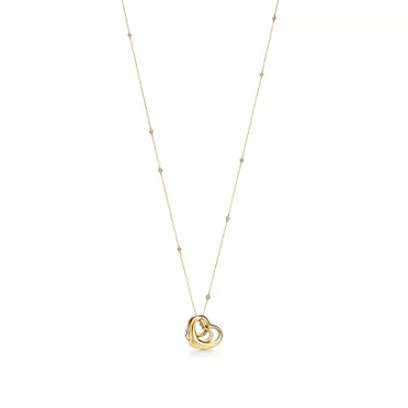 Elsa Peretti®:Open Heart and Diamonds by the Yard® Pendant in Gold with Diamonds, 3