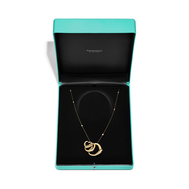 Elsa Peretti®:Open Heart and Diamonds by the Yard® Pendant in Gold with Diamonds image number 5